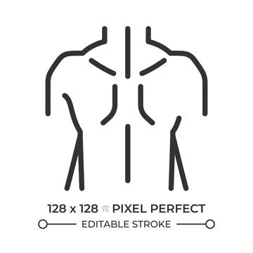Human upper body pixel perfect line icon Stock Illustration