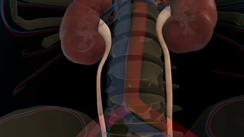 Human urinary and reproductive system anatomy for medical concept 3D renderin Stock Footage 307906400