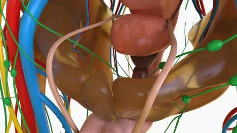 Human Urinary System Bladder Anatomy For Medical Concept 3D rendering Stock Illustration