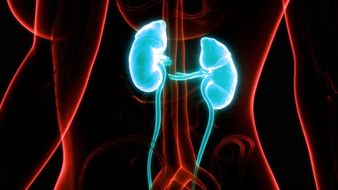 Human Urinary System Kidneys Anatomy Stock Footage 158161717