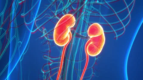 Human Urinary System Kidneys Anatomy Animation Concept Video stock 169635167