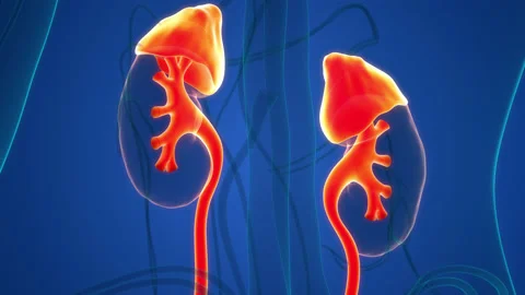 Human Urinary System Kidneys Anatomy Animation Concept Video stock 169638110
