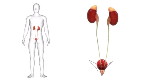 Human Urinary System Kidneys with Bladder Anatomy Animation Concept 스톡 동영상 286016840
