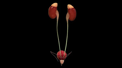 Human Urinary System Kidneys with Bladder Anatomy Animation Concept 스톡 동영상 303623366