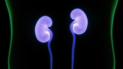 Human Urinary System kidneys with Bladder Anatomy Stock Illustration