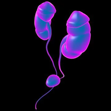 Human Urinary System Kidneys with Bladder Anatomy For Medical Concept 3D Rend Stock Illustration