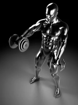 Human using hand weights, artwork イラスト素材