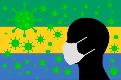 Human using a Mouth Face Masks GABON Stock Illustration