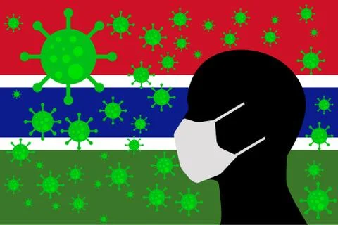 Human using a Mouth Face Masks GAMBIA Illustrazione stock