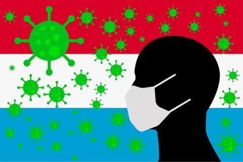Human using a Mouth Face Masks LUXEMBOURG Stock Illustration
