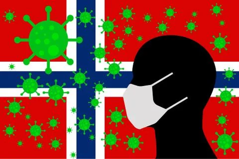 Human using a Mouth Face Masks NORWAY Illustrazione stock