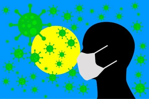 Human using a Mouth Face Masks PALAU Stock Illustration