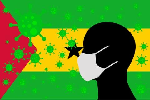 Human using a Mouth Face Masks SAO TOME AND PRINCIPE Stock Illustration