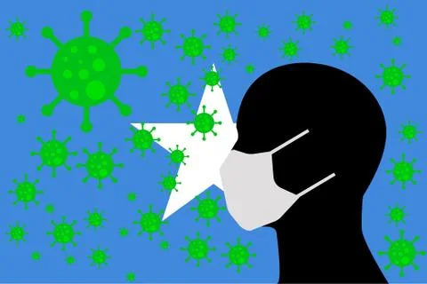 Human using a Mouth Face Masks SOMALIA Stock Illustration