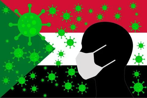 Human using a Mouth Face Masks  SUDAN Stock Illustration