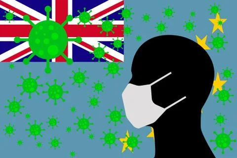 Human using a Mouth Face Masks TUVALU ISLANDS Stock Illustration