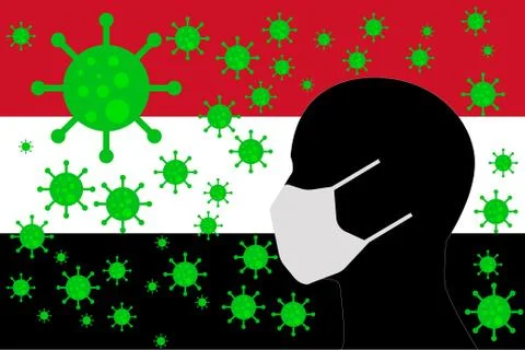 Human using a Mouth Face Masks YEMEN Illustrazione stock