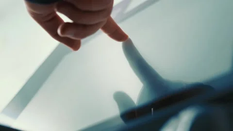 Human using the self services terminal to pay on the fare. Bank terminal, touch Stock Footage 159365995