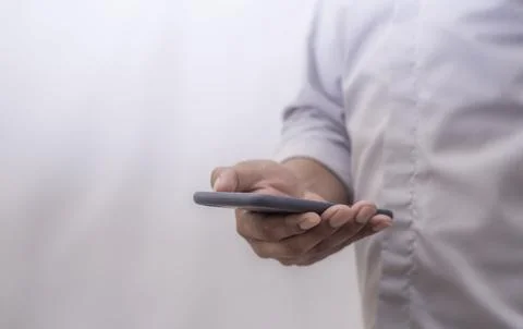 Human using smart phone mobile Stock Photos