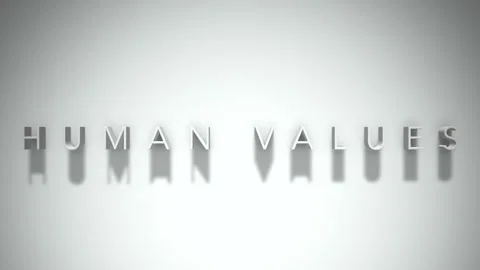 Human values 3D title animation with shadows on a white background Stock Footage 298004333