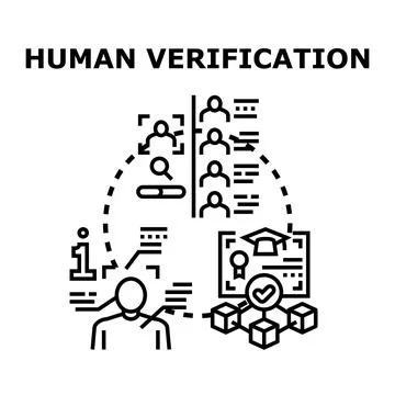Human verification concept with digital identity checking Stock Illustration