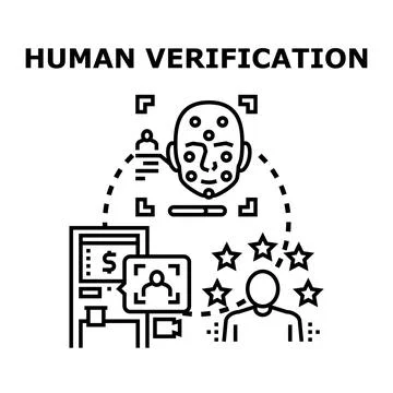 Human verification process accessing secure system using biometrics Stock Illustration