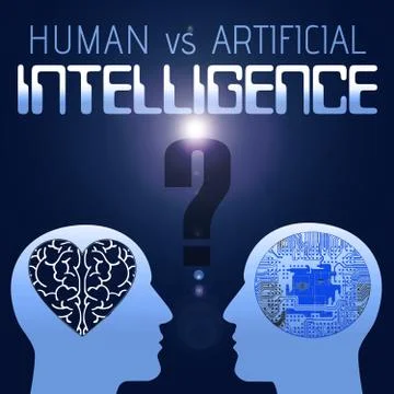 Human verses Artificial Intelligence Stock Illustration