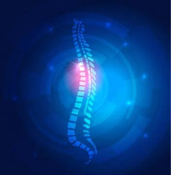 Human vertebral column abstract blue background Stock Illustration