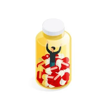Human In Vial Concept Stock Illustration