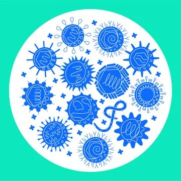 Human virus types concept banner in flat style Stock Illustration