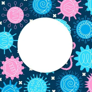 Human virus types poster in flat style Stock Illustration