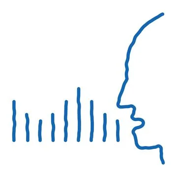 Human Voice Diagnostics Control doodle icon hand drawn illustration Stock Illustration