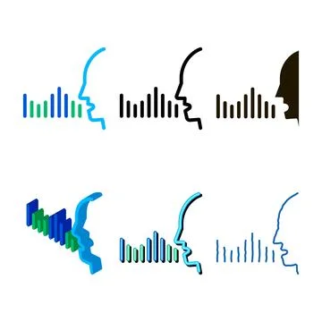 Human voice diagnostics control icon vector forms Stock Illustration