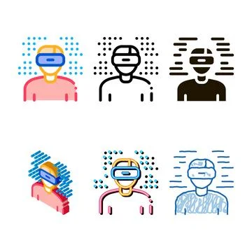 Human vr minimal glasses icon vector outline Stockillustratie
