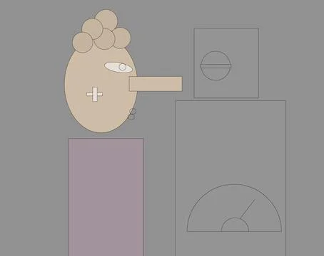 Human vs artificial intelligence Stock Illustration