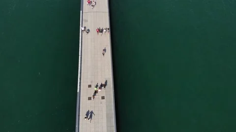 Human walking on a bridge. Stock Footage 138514486