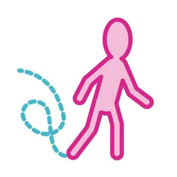 Human walking drunk line and fill style icon Stock Illustration