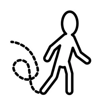 Human walking drunk line style icon Stock Illustration