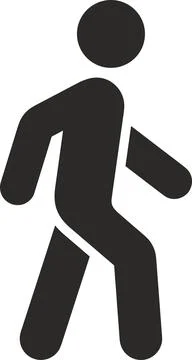 Human walking icon vector | pedestrian symbol | walk sign Stock Illustration