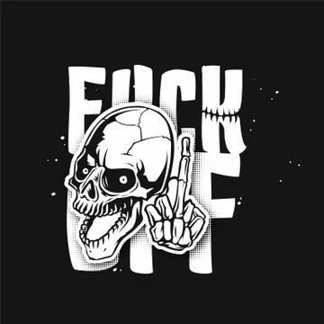Human white skull vector illustration Stock Illustration