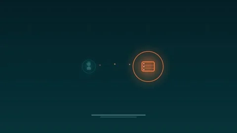 Human worker replaced by AI robot turquoise background loop Vidéo 342617459