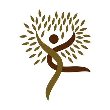 Human yoga tree logo Icon Illustration Brand Identity Stock-Illustration