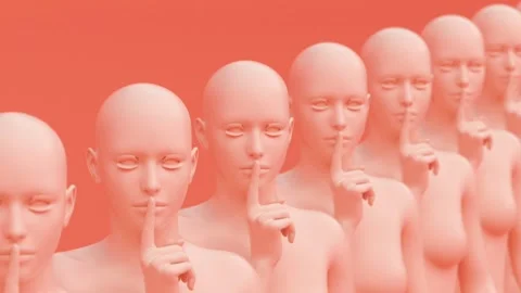 Human young elegant posing figure, shhh sign, secret or silence concept, shut up Stock Footage 180651987