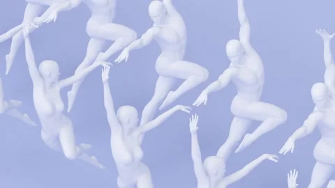 Human young elegant posing figure, dancing flying romantic couple, ballet dancer Stock Footage 180654122