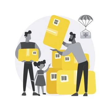 Humanitarian aid abstract concept vector illustration. Stock Illustration