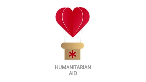 Humanitarian aid on parachute Stock Footage 281119458