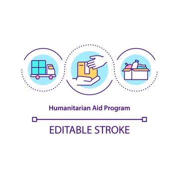 Humanitarian aid program concept icon. Ilustración de archivo