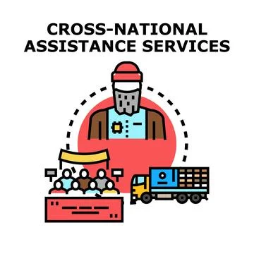 Humanitarian assistance services supporting global relief efforts Stock Illustration