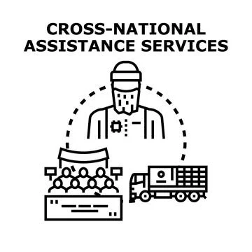Humanitarian assistance services supporting global relief efforts Stock Illustration