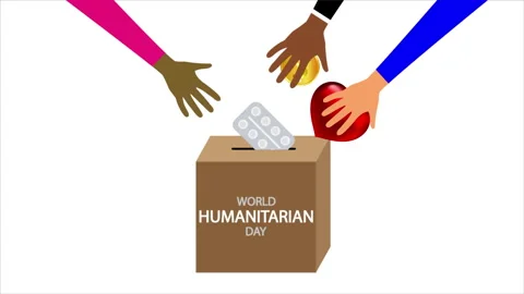 Humanitarian Day World donation box Stock Footage 247352926